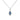 Sterling Silver Oval Sapphire Blue CZ Pendant Necklace