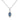 Sterling Silver Oval Sapphire Blue CZ Pendant Necklace