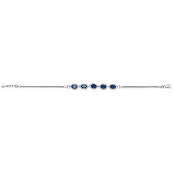 Silver Sapphire Cubic Zirconia Bracelet