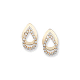 9ct Gold CZ Pear Drop Earrings