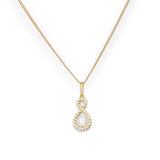 9ct Gold Freshwater Pearl Infinity Pendant Necklace