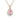 Pink Tormaline CZ Gold Plated Silver Pendant Necklace