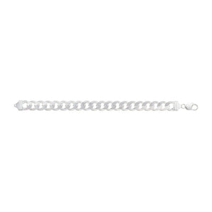 12mm Wide Men's Silver Curb Bracelet