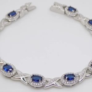 Sapphire Cubic Zirconia Luxury Silver Bracelet