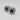 Round Sapphire Cubic Zirconia Silver Stud Earrings