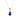 9ct Gold Sapphire Cubic Zirconia Pear Drop Pendant Necklace