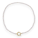 Urban Pizazz Handmade Jewellery - Enamel and Gold Plated Paperclip Chain Necklace with Sailors Clasp