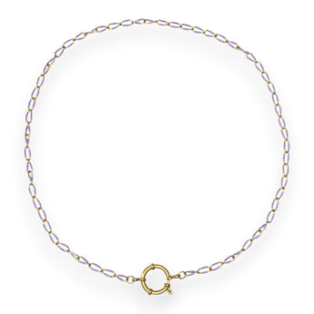 Urban Pizazz Handmade Jewellery - Enamel and Gold Plated Paperclip Chain Necklace with Sailors Clasp
