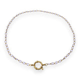 Urban Pizazz Handmade Jewellery - Enamel and Gold Plated Paperclip Chain Necklace with Sailors Clasp