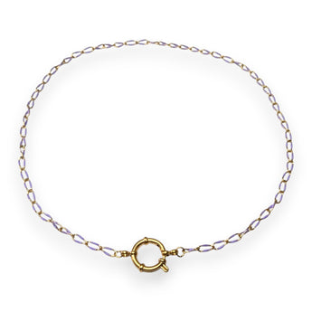 Urban Pizazz Handmade Jewellery - Enamel and Gold Plated Paperclip Chain Necklace with Sailors Clasp