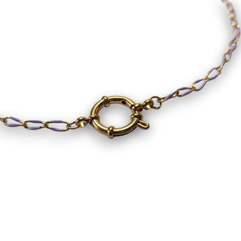 Urban Pizazz Handmade Jewellery - Enamel and Gold Plated Paperclip Chain Necklace with Sailors Clasp