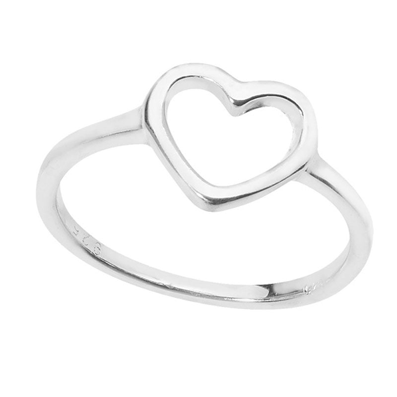 Silver Open Heart Ring
