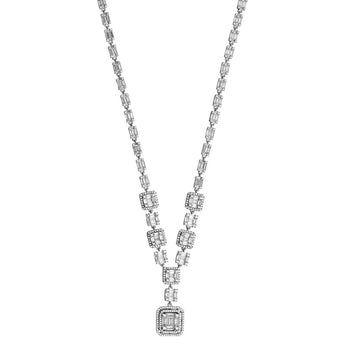 Square Drop Cubic Zirconia Y Necklace