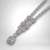 Square Drop Cubic Zirconia Y Necklace