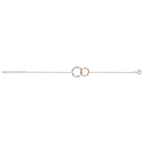 Two Tone Double Circle Silver Bracelet