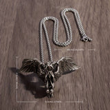 Spread Wings Sitting Angel Pendant Necklace
