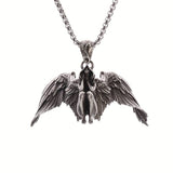 Spread Wings Sitting Angel Pendant Necklace
